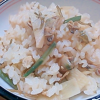 あさりむき身と山菜ミックス簡単炊き込みご飯(＾＾）
